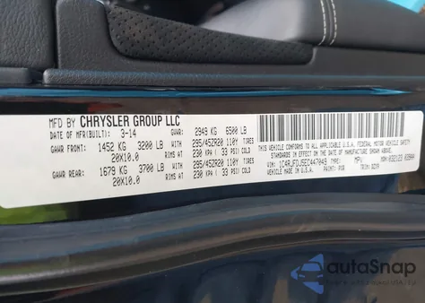 2014 Jeep Grand Cherokee Srt8 из США, поврежденный, VIN 1C4RJFDJ5EC447049